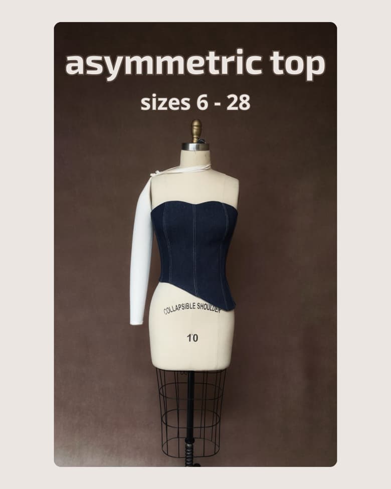 asymmetric fitted top pattern
